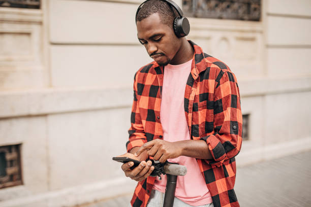 istock Modern man in city 1347467208