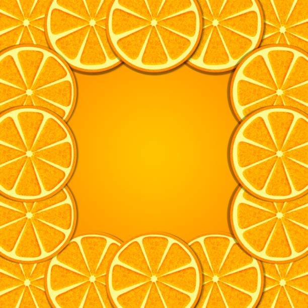 stockillustraties, clipart, cartoons en iconen met illustration of slices of fresh orange fruit - davies