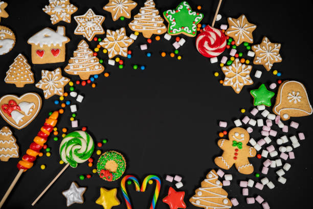 istock Christmas holidays composition on background with copy space for your text 1347467861