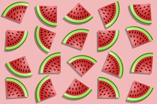 stockillustraties, clipart, cartoons en iconen met illustration of slices of watermelon - davies