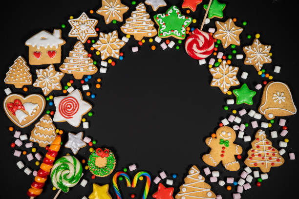 istock Christmas holidays composition on background with copy space for your text 1347468524