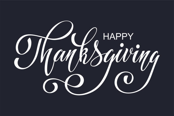 happy thanksgiving day. banner with handwritten lettering and hand-drawn elements. autumn background. vector illustration. - thanksgiving stock illustrations