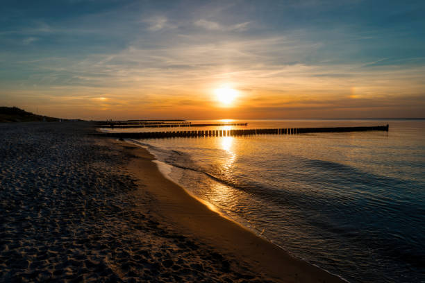 istock Sunset on the beach of Ahrenshoop in Germany 1347470941