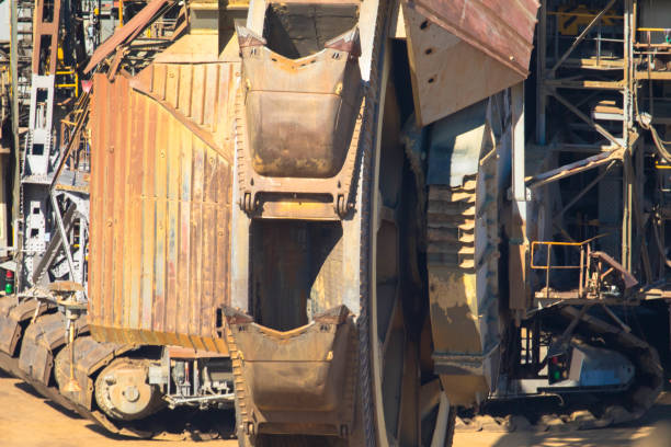 Excavator buckets on a construction site.
