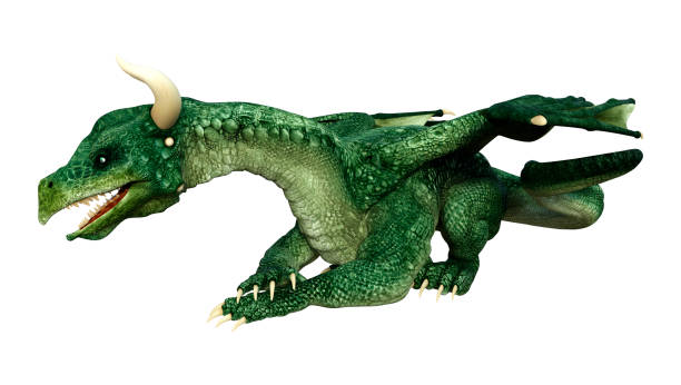 istock 3D illustration fantasy dragon on white 1347473925