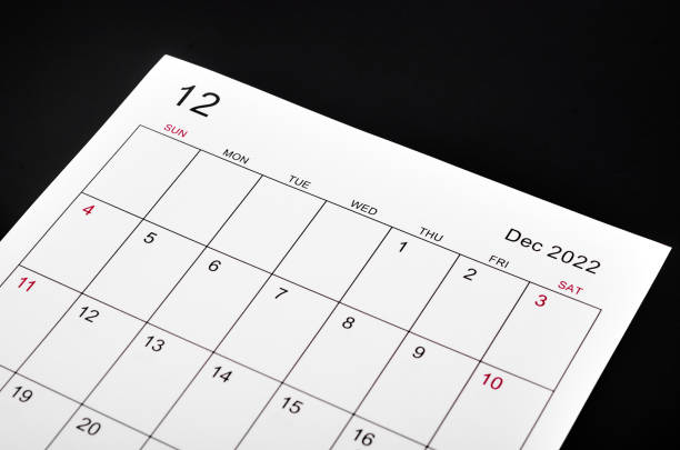 istock Close up December 2022 calendar sheet 1347475737
