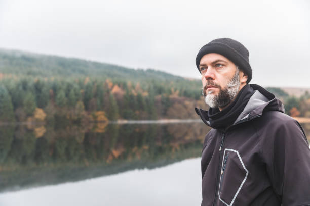 istock Man with beard portrait outdoor in autumn 1347476382
