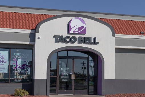 Frankfort - Circa October 2021: Taco Bell Retail Fast Food Location. Taco Bell is a Subsidiary of Yum! Brands.