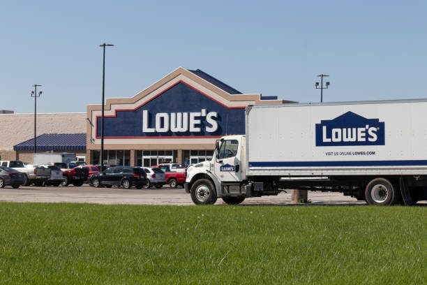 Lowe's Home Improvement Warehouse. Lowe's operates retail home improvement and appliance stores in North America. stock photo