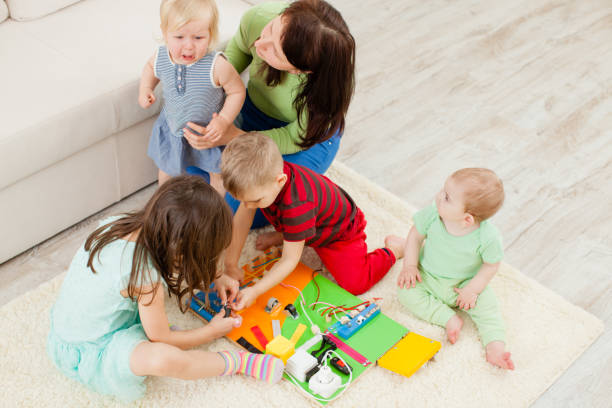 istock High Angle View Of Children Playing With Toy 1347477491