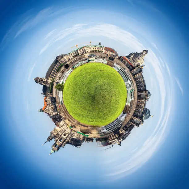 Photo of Little planet of Dresden and Elbe river