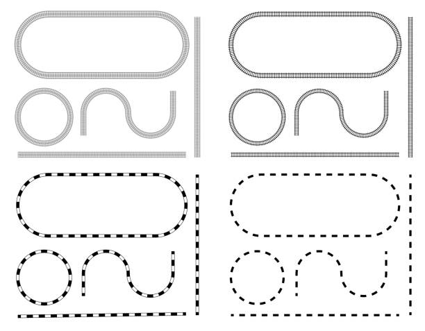 набор различных фигур трека / иллюстративного материала (векторная иллюстрация) - s shape stock illustrations