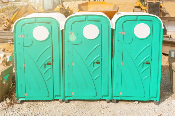 istock Portable toilets, dry closets at a construction site 1347490386
