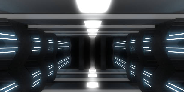 istock 3D abstract background with neon lights. neon tunnel  .space construction . .3d illustration 1347494135