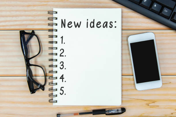 istock Open notebook with text 