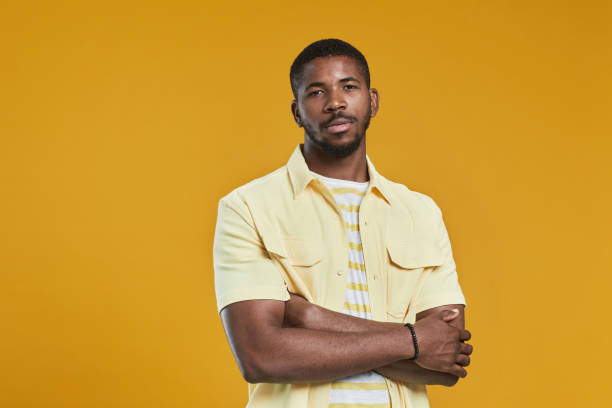 istock Handsome African American Man on Yellow 1347495812