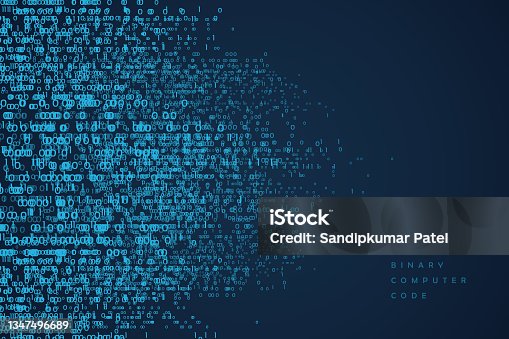 istock Abstract binary background for hackathon and other digital events. 1347496689