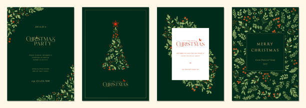 유니버설 크리스마스 templates_11 - christmas holly backgrounds pattern stock illustrations