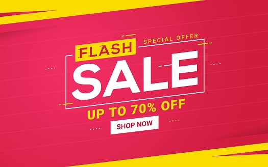 Flash sale banner discount promotion vector graphic
