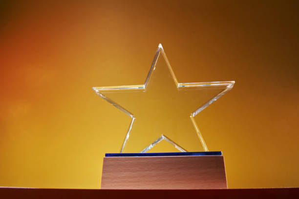 istock close up low angle view group of star shape crystal  trophy 1347498763