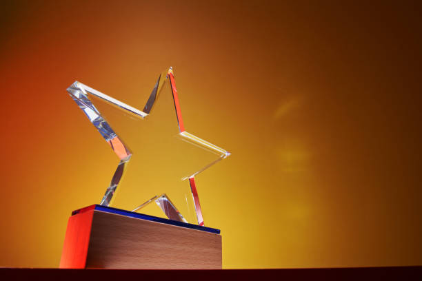 istock close up low angle view group of star shape crystal  trophy 1347499538