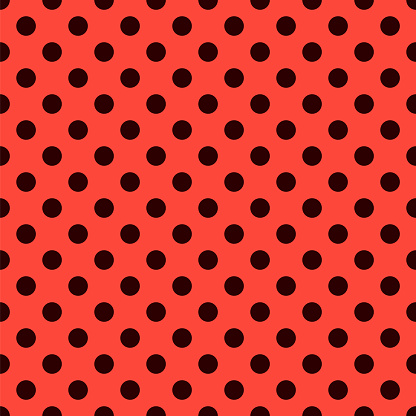 Lady Bug Seamless Pattern Polka Dot Retro Vector Background Fabric Swatch  With Black Circles On Red Ladybug Repeat Tile Nature Print Stock  Illustration - Download Image Now - iStock