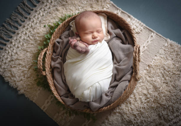 istock Little cute newborn posing baby 1347502288