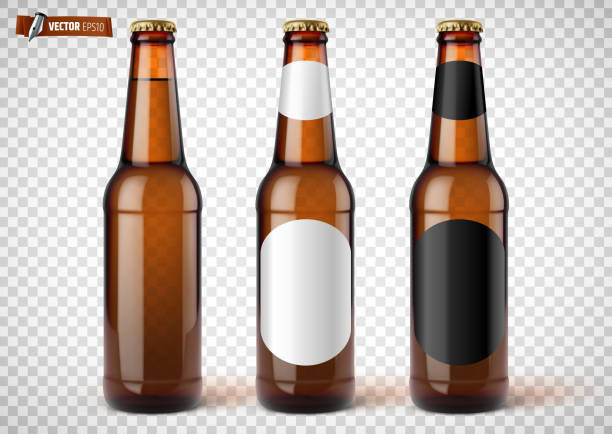 векторные реалистичные бутылки пива - can label packaging blank stock illustrations