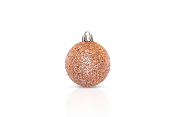 istock orange christmas bauble with sequins isolated on a white background 1347510717