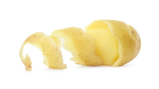 istock Peeled fresh raw organic potato isolated on white 1347515852
