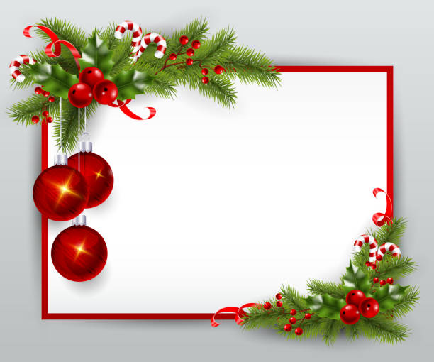 Navidad Brillante Fondo Con Acebo Berry Y Flor De Nochebuena Vectores  Libres de Derechos - iStock