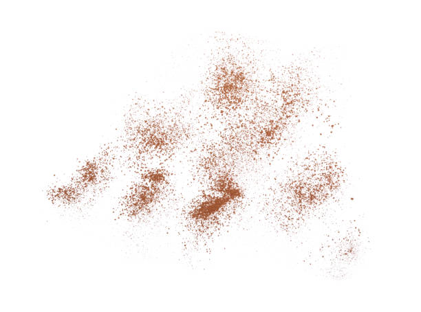 istock Brown cocoa powder on white background, top view 1347517711