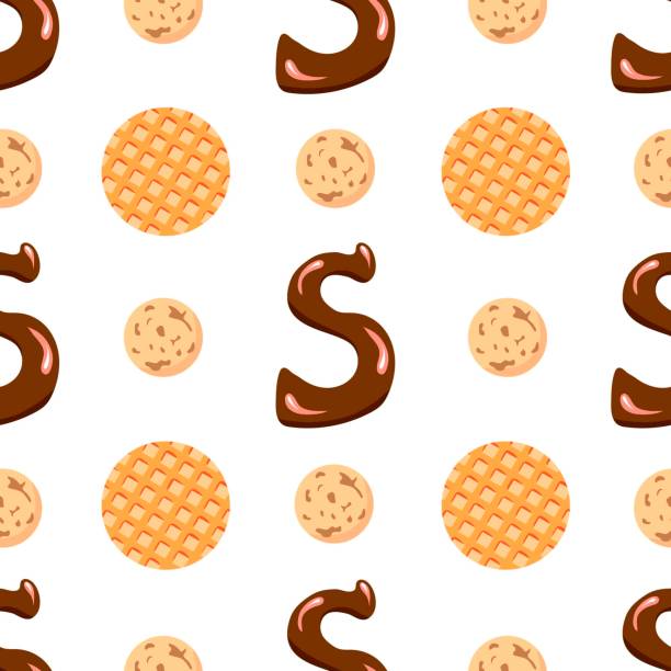 Simple vector seamless pattern. Traditional Dutch sweet pastry. Stroopwafel and pepernoten on white background. Celebration of St. Nicholas Day, Sinterklaas. For packaging, wrapping paper. Simple vector seamless pattern. Traditional Dutch sweet pastry. Stroopwafel and pepernoten on white background. Celebration of St. Nicholas Day, Sinterklaas. For packaging, wrapping paper. sinterklaas nederland stock illustrations