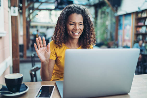 istock Young woman during a video conference 1347522112
