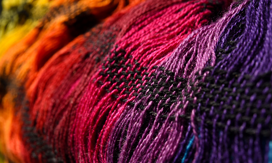 A colorful section of cloth.