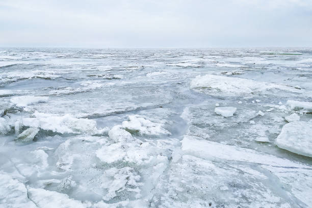 istock Ice hummocks on the sea coast in winter 1347523352