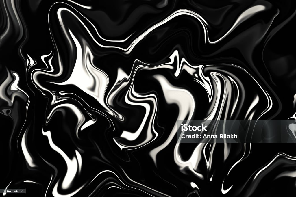 Black White Marble Abstract Shape Pattern Ink Background Mystery Magician Morphing Grayscale Sepia Texture Retro Style Black White Marble Abstract Shape Pattern Ink Background Mystery Magician Morphing Grayscale Sepia Texture Retro Style Design template for presentation, flyer, card, poster, brochure, banner Black Color Stock Photo
