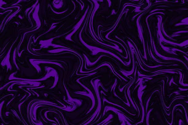 hintergrund lila schwarz marmor abstraktes muster tinte mischen ultravioletter rauch nebel dampf textur gruseliger horror halloween hintergrund - abstract swirl curve ethereal stock-fotos und bilder