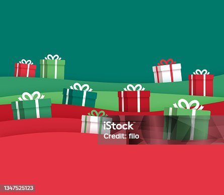 istock Holiday Christmas Gift Presents Wave Abstract Background 1347525123