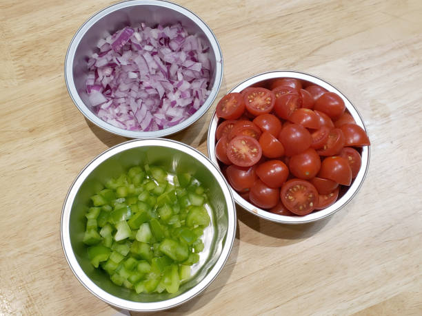 istock Fresh ingredients diced, chopped and sliced 1347526417