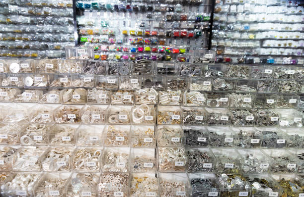 istock Boxes with various bijouterie in jewelry store 1347527571