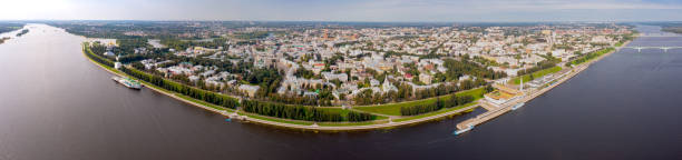 istock View from drone on river Volga and Yaroslavl, Russia 1347528869
