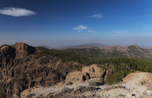 Gran Canaria, central montainous part of the island, Las Cumbres, ie The Summits Gran Canaria, central montainous part of the island, Las Cumbres, ie The Summits, landscapes around Pico de las Nieves, the highest point of the island sea population stock pictures, royalty-free photos & images