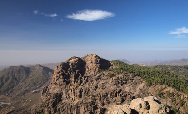 Gran Canaria, central montainous part of the island, Las Cumbres, ie The Summits Gran Canaria, central montainous part of the island, Las Cumbres, ie The Summits, landscapes around Pico de las Nieves, the highest point of the island sea population stock pictures, royalty-free photos & images