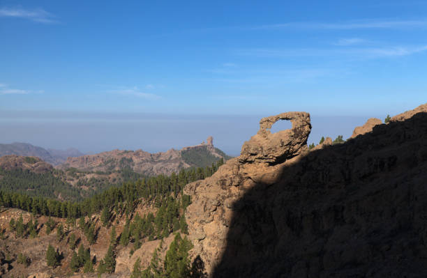 Gran Canaria, central montainous part of the island, Las Cumbres, ie The Summits Gran Canaria, central montainous part of the island, Las Cumbres, ie The Summits, landscapes around Pico de las Nieves, the highest point of the island sea population stock pictures, royalty-free photos & images