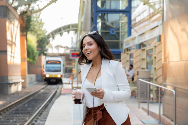 istock Woman waiting by herself for Train 1347530634