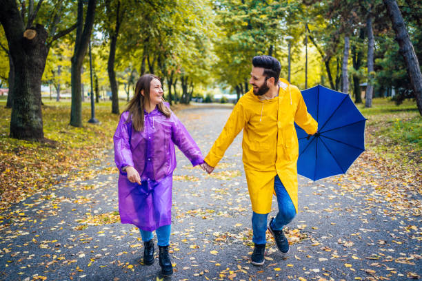 istock Couple running on rainy day 1347535704