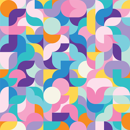 Colorful retro seamless pattern. EPS10 vector illustration, global colors, easy to modify.