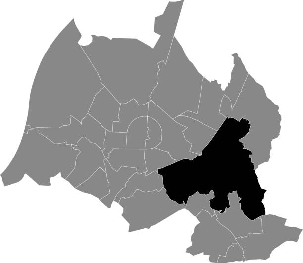 Location map of the Durlach district of Karlsruhe, Germany Black location administrative map of the Durlach district inside gray urban districts map of the German regional capital city of Karlsruhe, Germany karlsruhe durlach stock illustrations