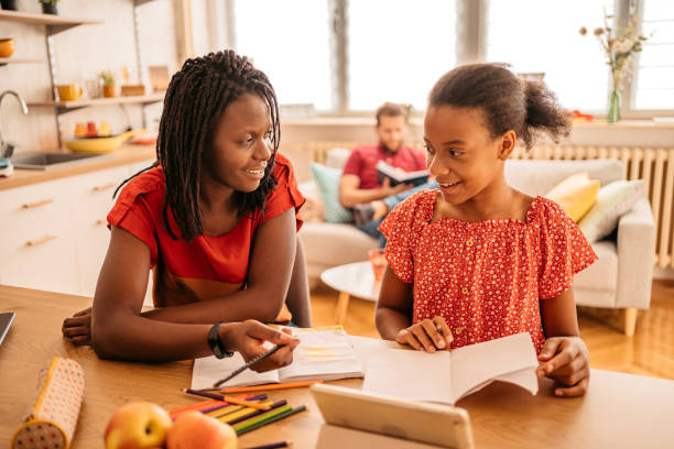 istock Mother helping daughter doing her homework 1347549004